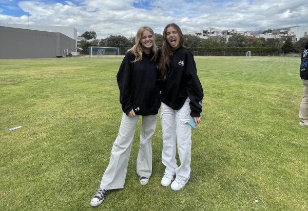 Violeta Duranona (left) is just one of a handful of new students to Colegio Menors high school this year. 